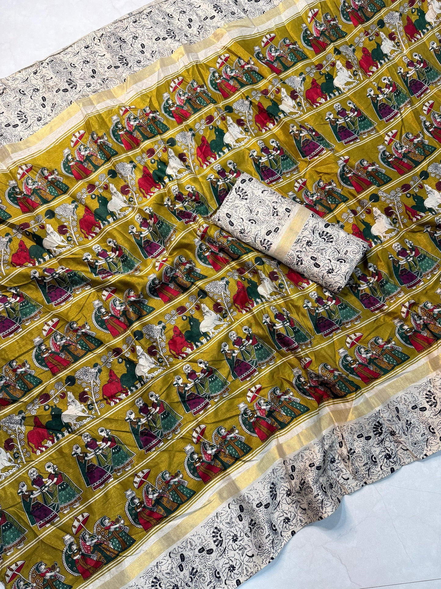 Kayatri New Soft Cotton Kalamkari Print Saree