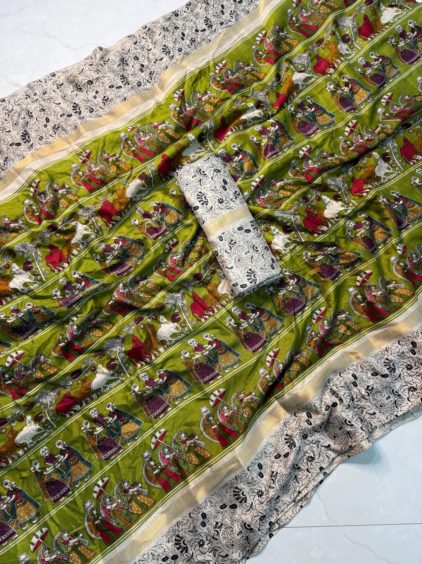 Kayatri New Soft Cotton Kalamkari Print Saree