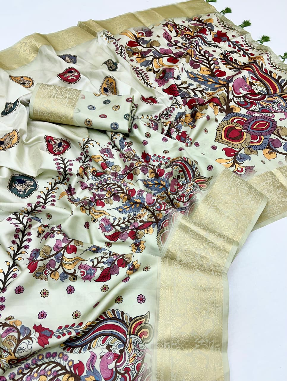 Kayatri New Pure Soft Silk Digital Printing Kalamkari Saree