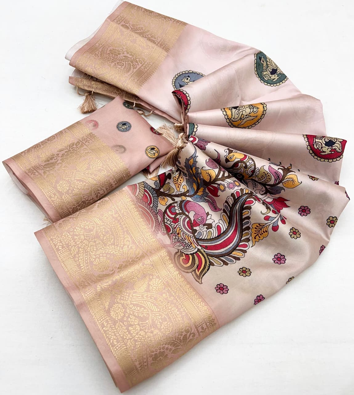 Kayatri New Pure Soft Silk Digital Printing Kalamkari Saree