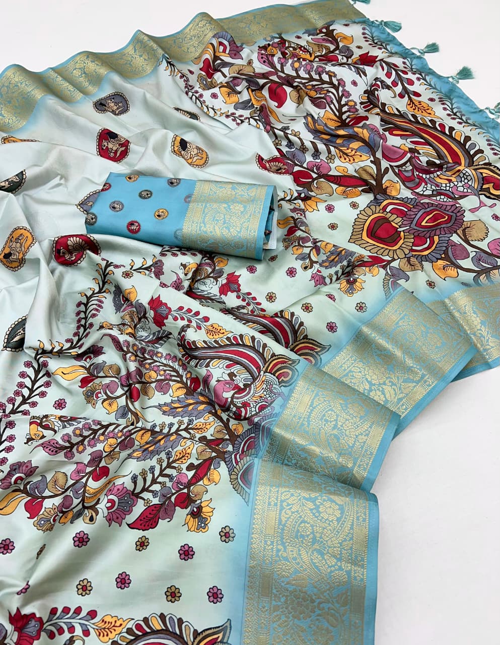 Kayatri New Pure Soft Silk Digital Printing Kalamkari Saree
