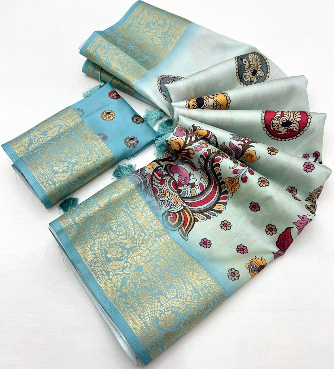 Kayatri New Pure Soft Silk Digital Printing Kalamkari Saree