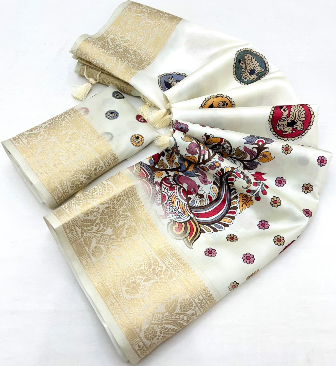 Kayatri New Pure Soft Silk Digital Printing Kalamkari Saree