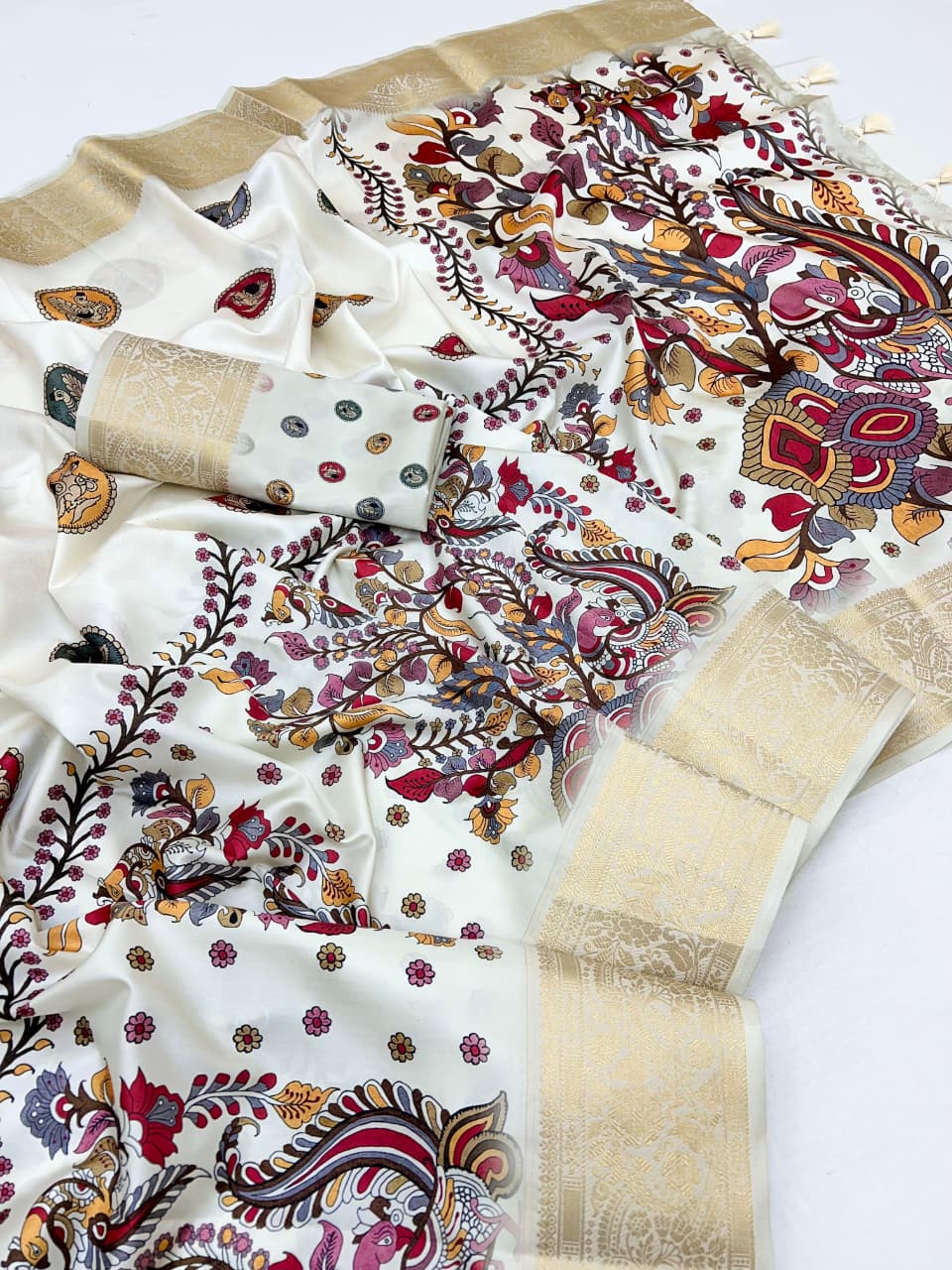 Kayatri New Pure Soft Silk Digital Printing Kalamkari Saree
