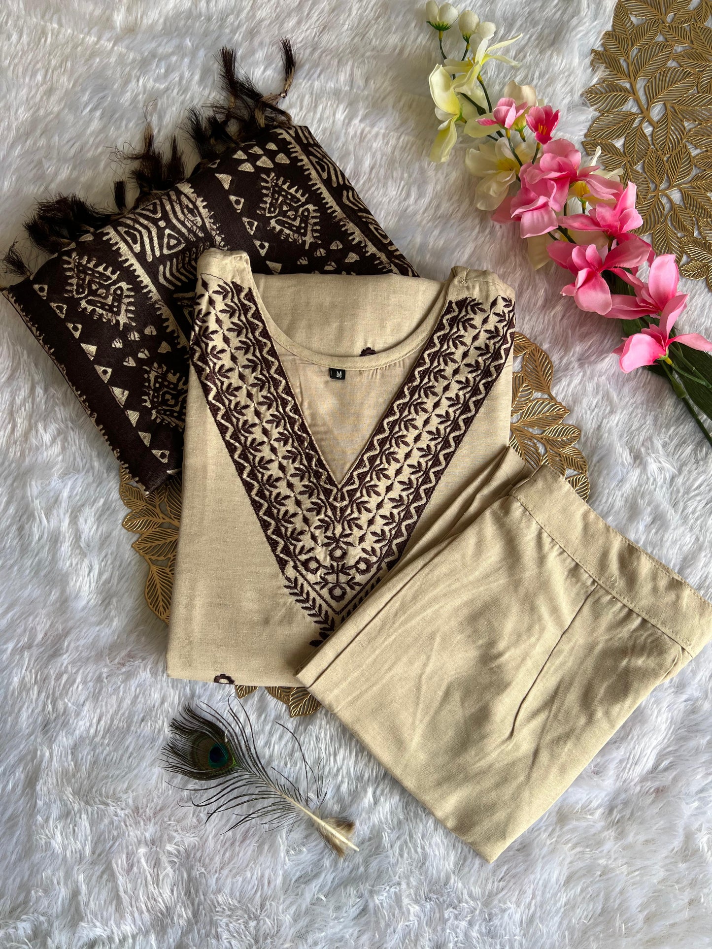 Kayatri New Designers Khadi Cotton Embroidery Work Suit