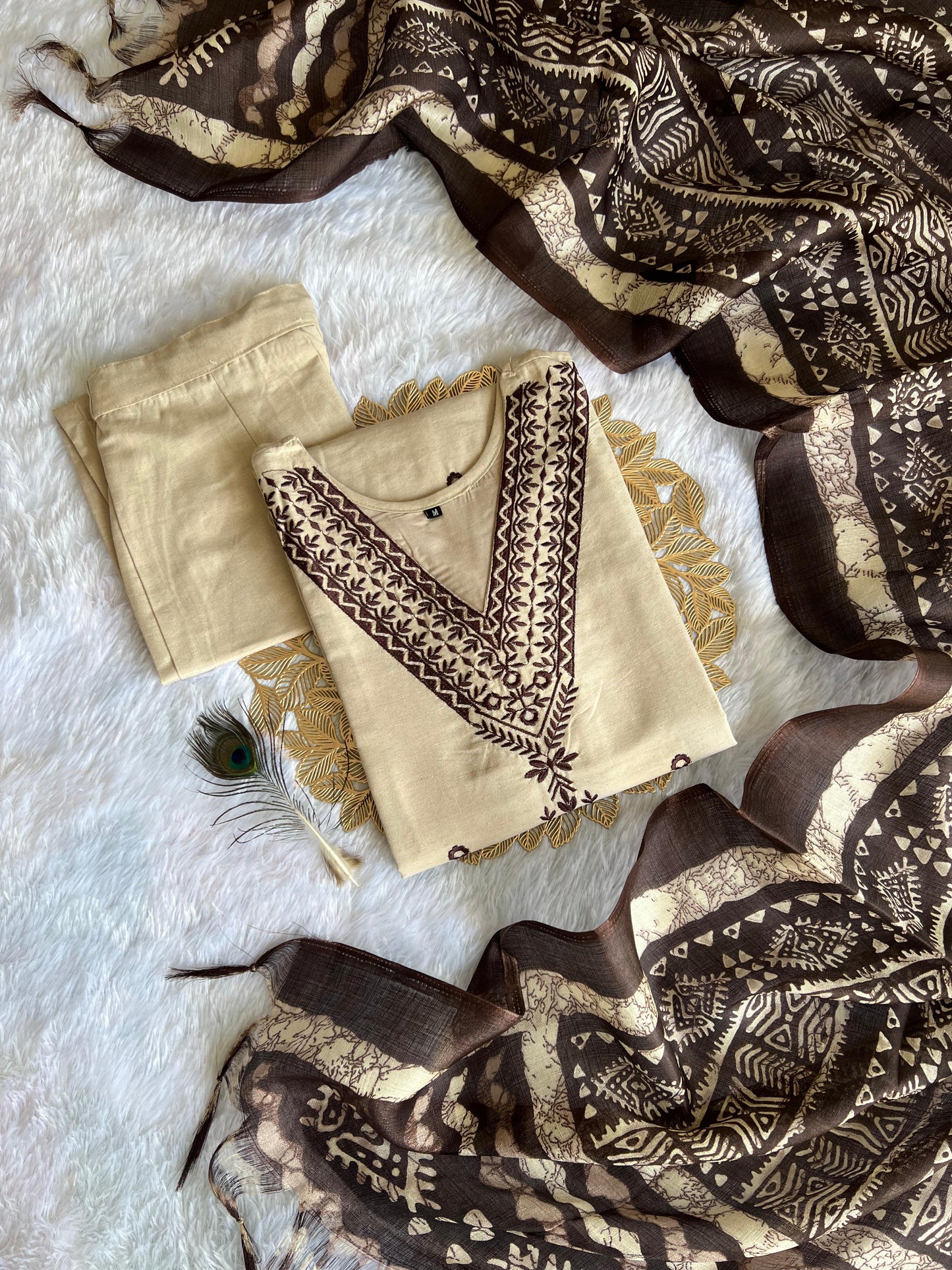 Kayatri New Designers Khadi Cotton Embroidery Work Suit