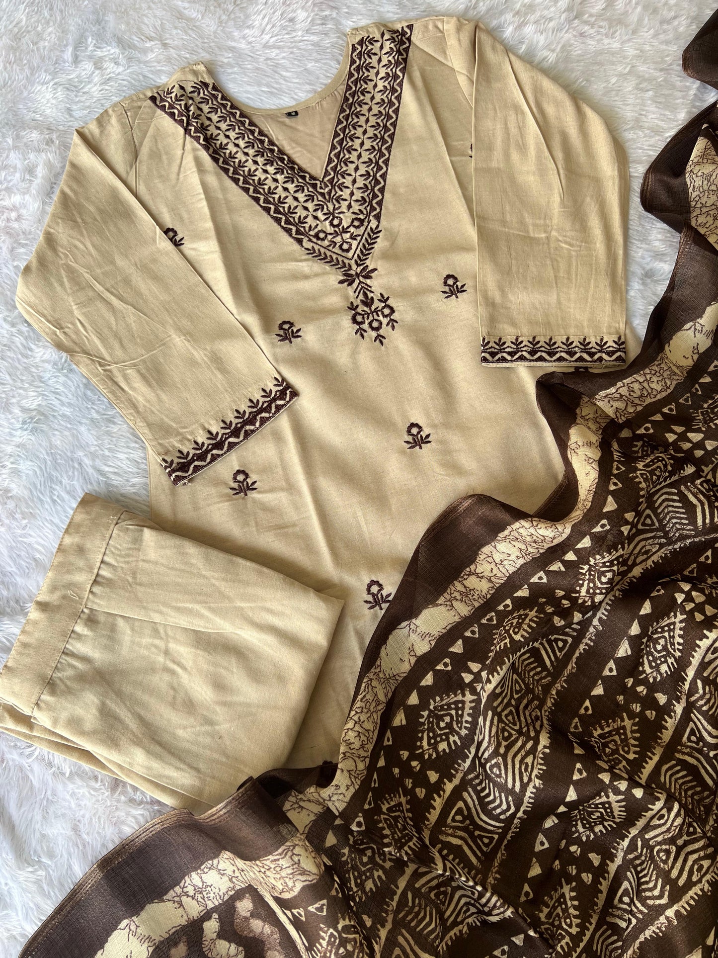 Kayatri New Designers Khadi Cotton Embroidery Work Suit
