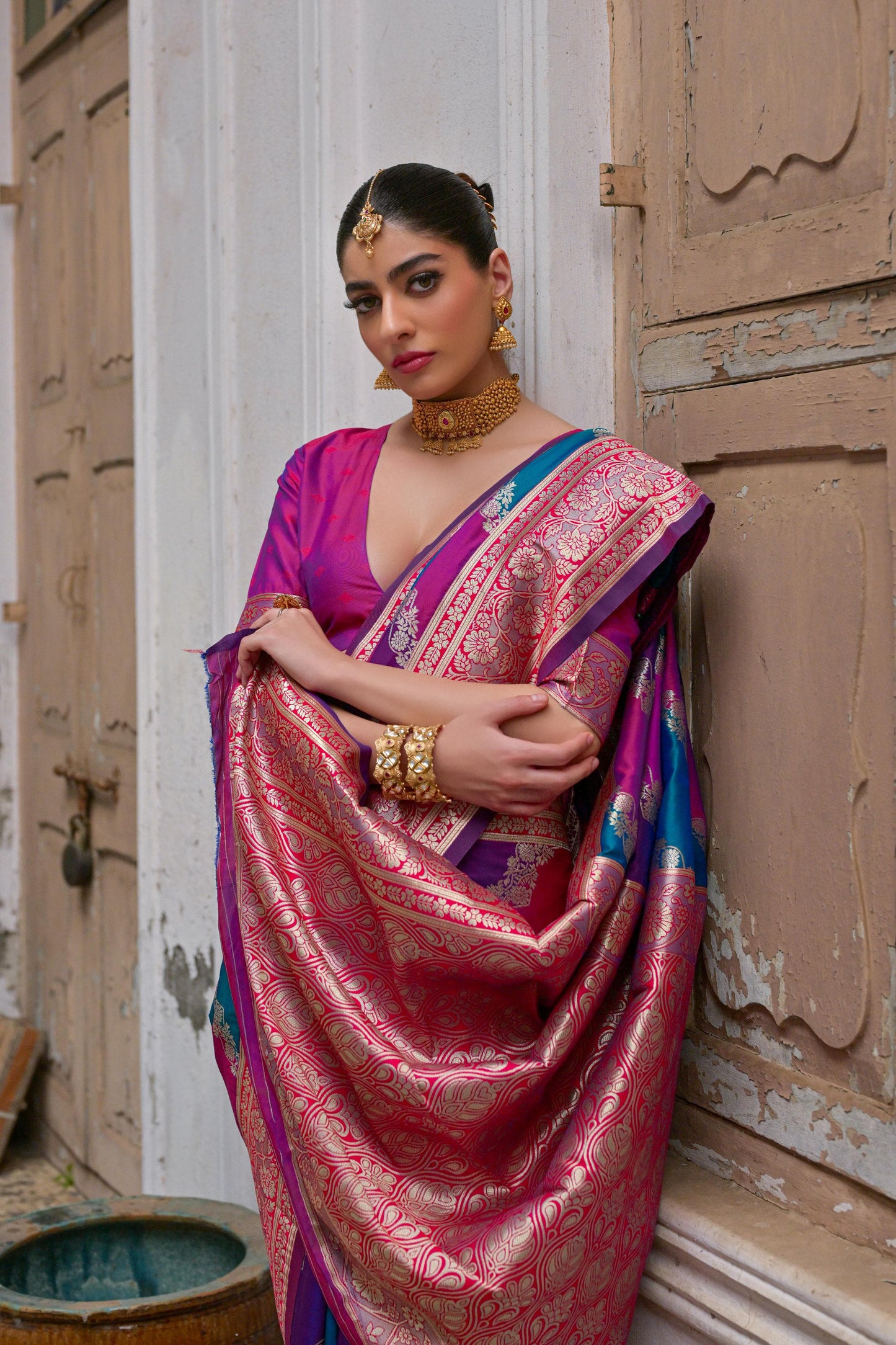 Kayatri New Banarasi Silk Zari Weaving Saree