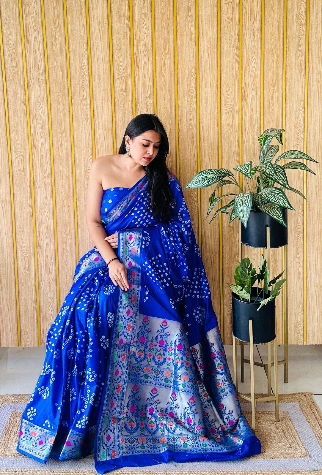 Kayatri New Pure Paithani Bandhej Patola Border Saree