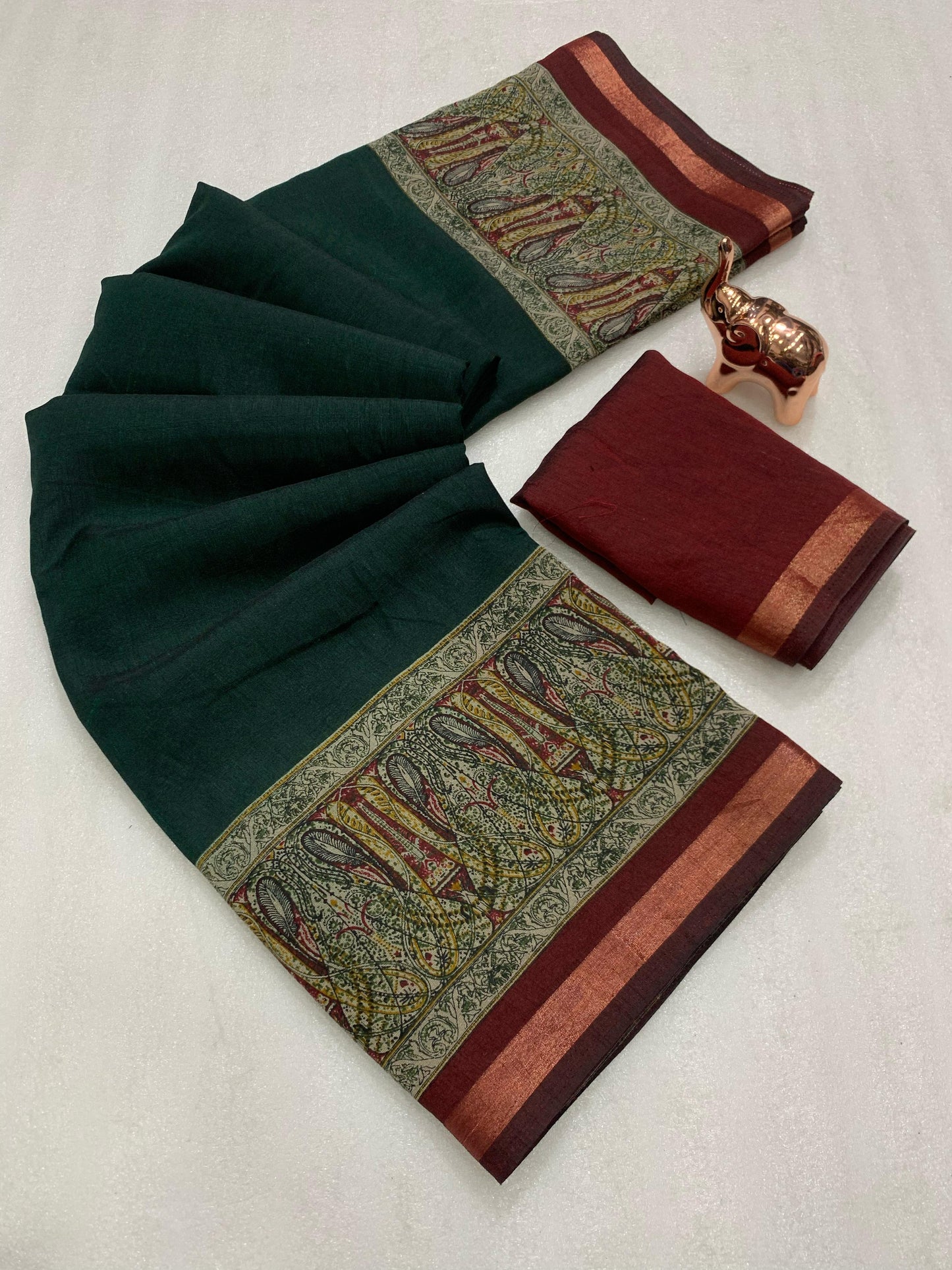 Kayatri New Pure soft black Maheshwari Silk Two tone printed saree
