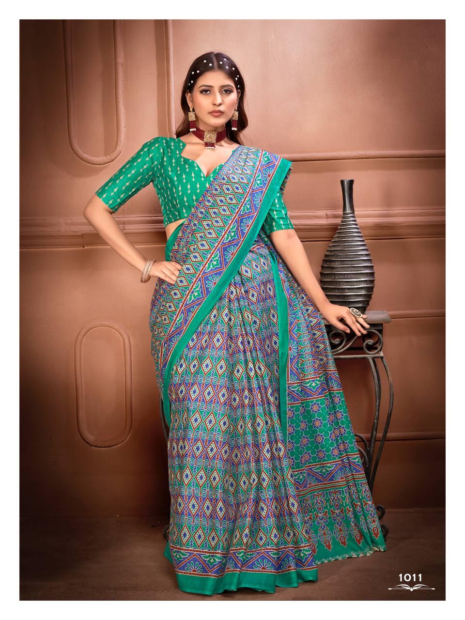 Kayatri New Lounch Ajrakh Block Print Sarees