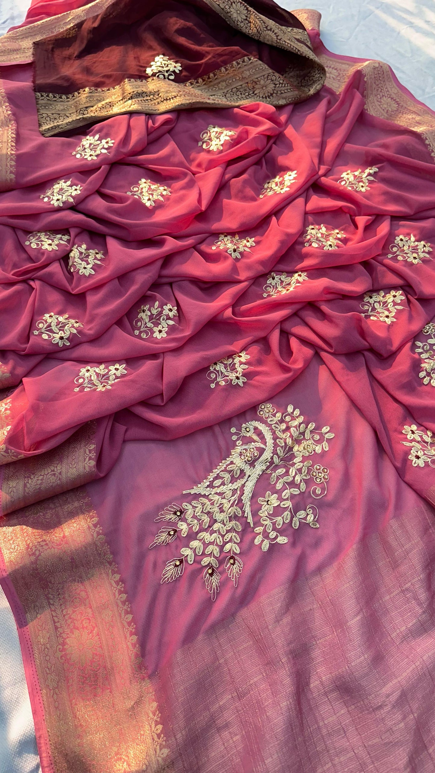 Kayatri New Georgette Gotapatti Pitan Work Saree