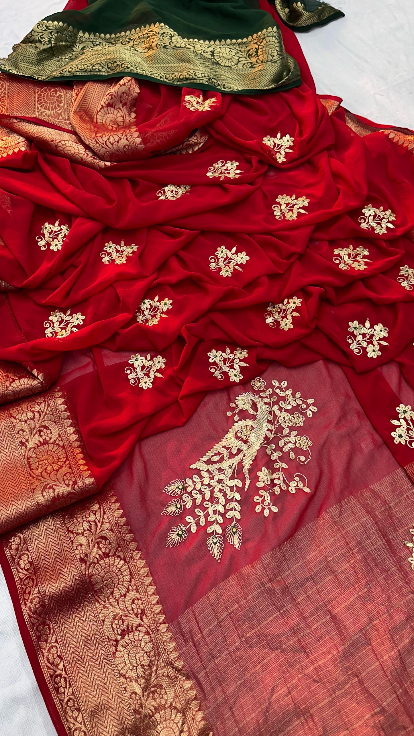 Kayatri New Georgette Gotapatti Pitan Work Saree
