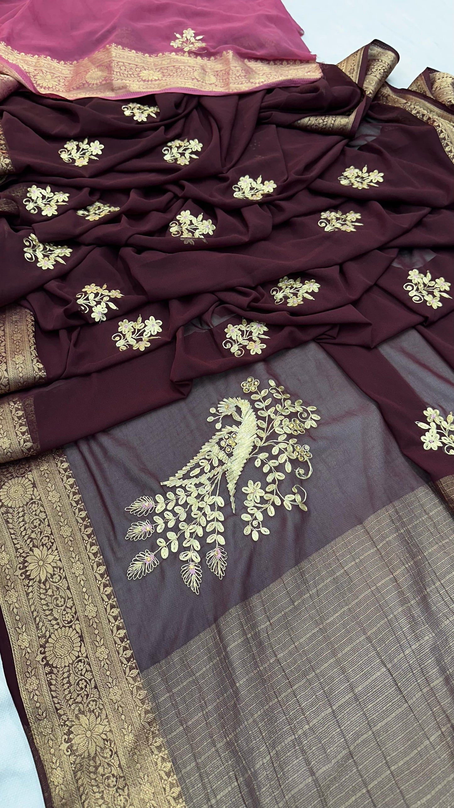 Kayatri New Georgette Gotapatti Pitan Work Saree
