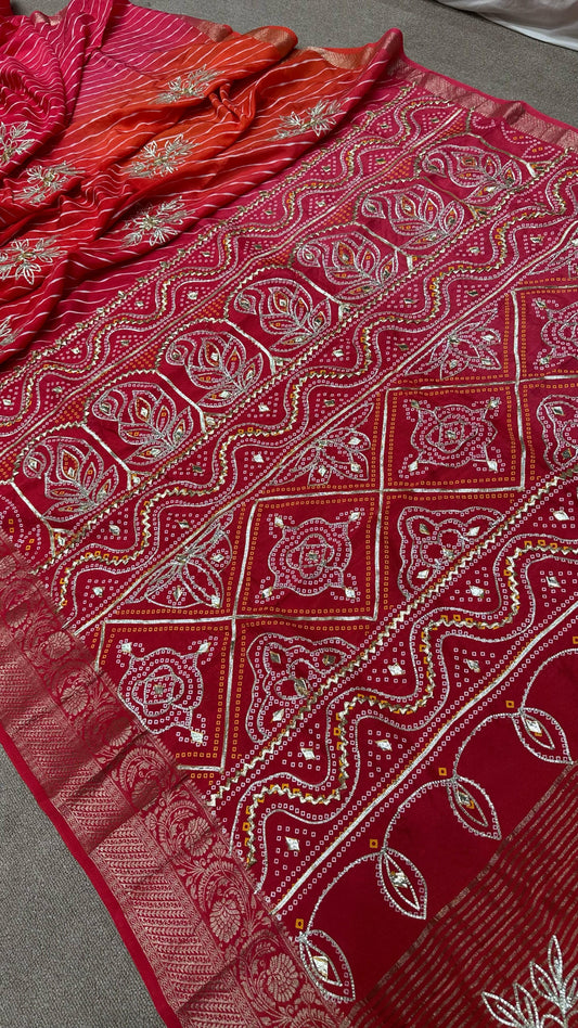 Kayatri New Pure Moonga Silk Gotapatti Work Saree