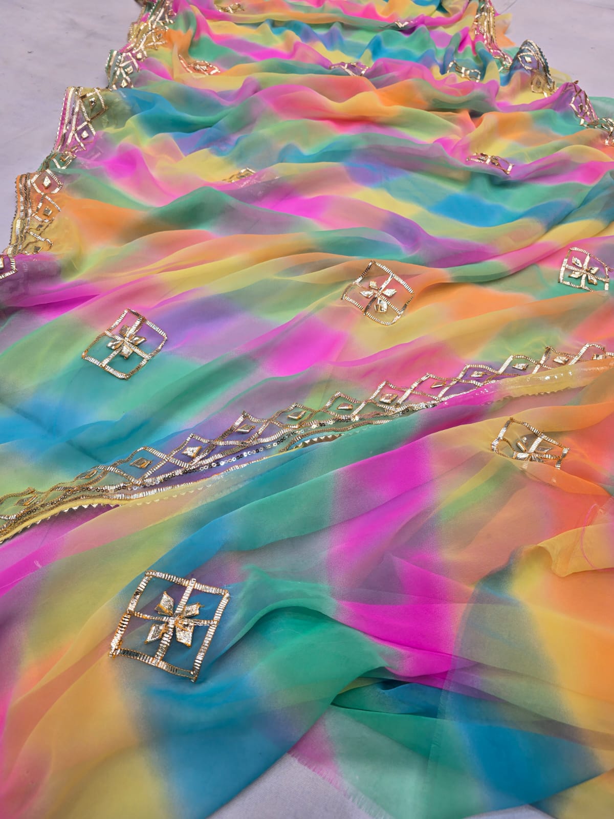 Kayatri New Lounch Leheriya Style Saree
