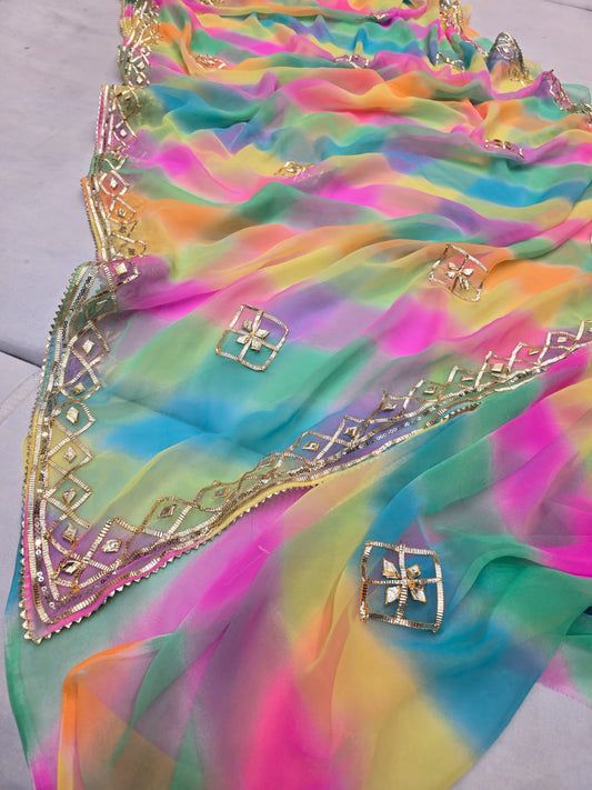 Kayatri New Lounch Leheriya Style Saree