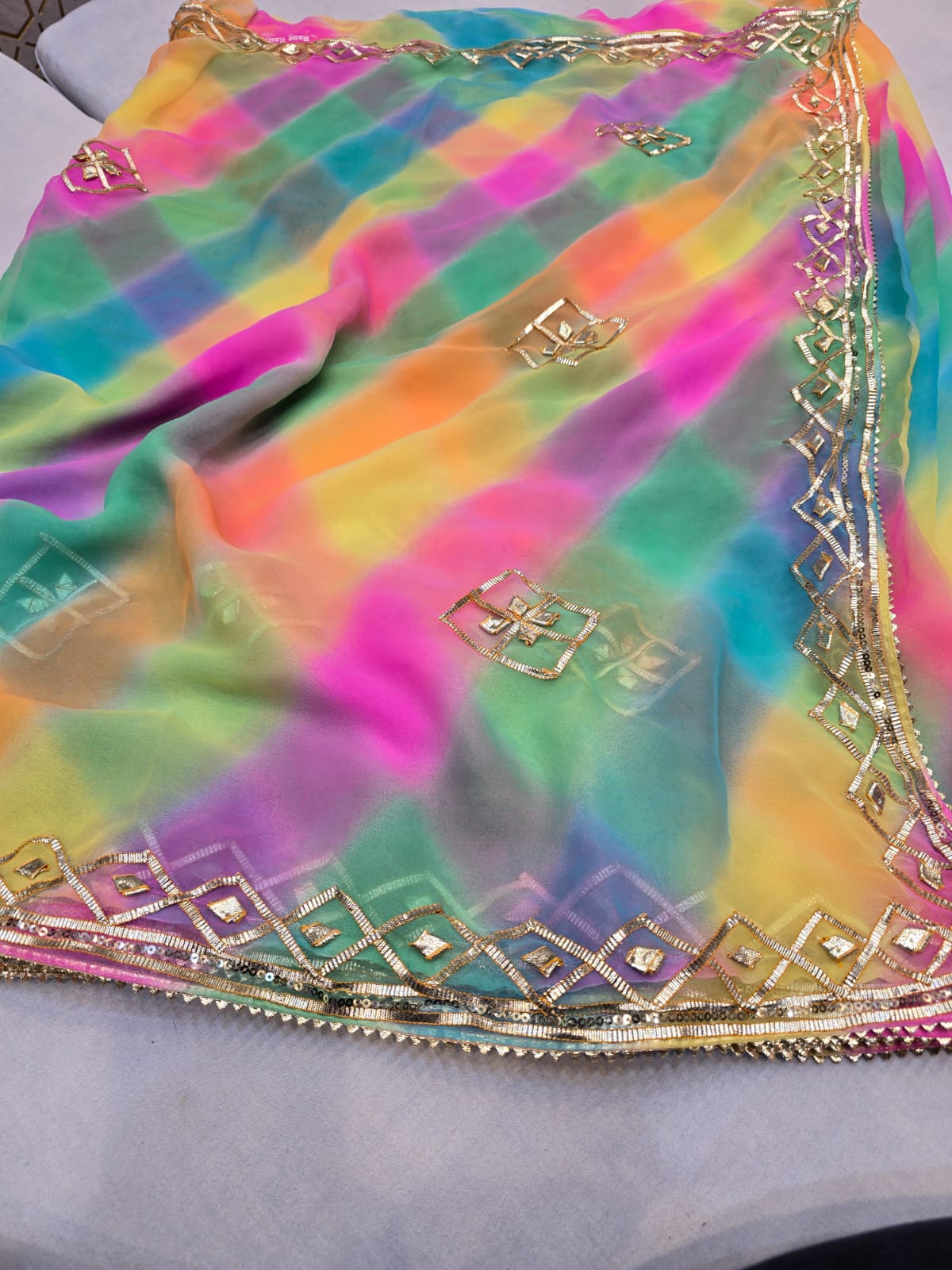 Kayatri New Lounch Leheriya Style Saree