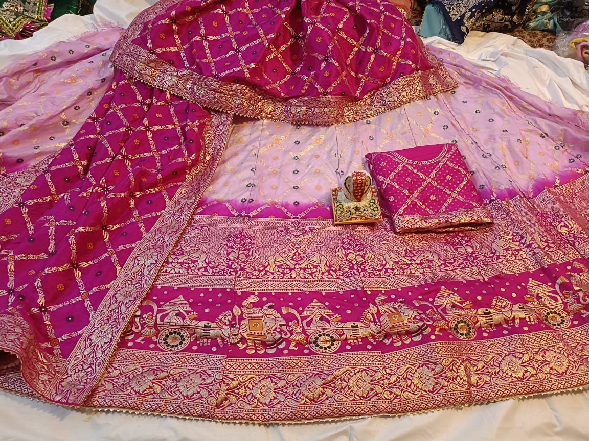 Kayatri New Pure Banarasi Dola Silk Zari Work Lehenga