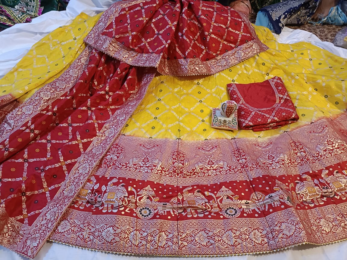 Kayatri New Pure Banarasi Dola Silk Zari Work Lehenga