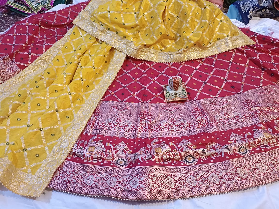 Kayatri New Pure Banarasi Dola Silk Zari Work Lehenga