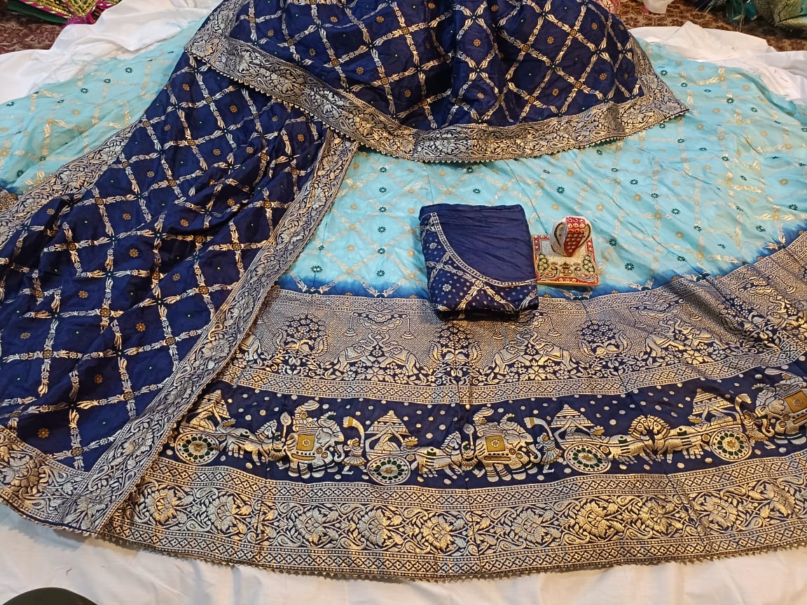 Kayatri New Pure Banarasi Dola Silk Zari Work Lehenga