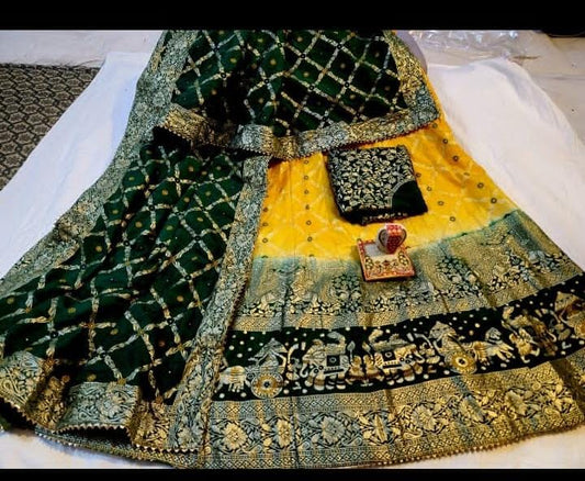 Kayatri New Pure Banarasi Dola Silk Zari Work Lehenga