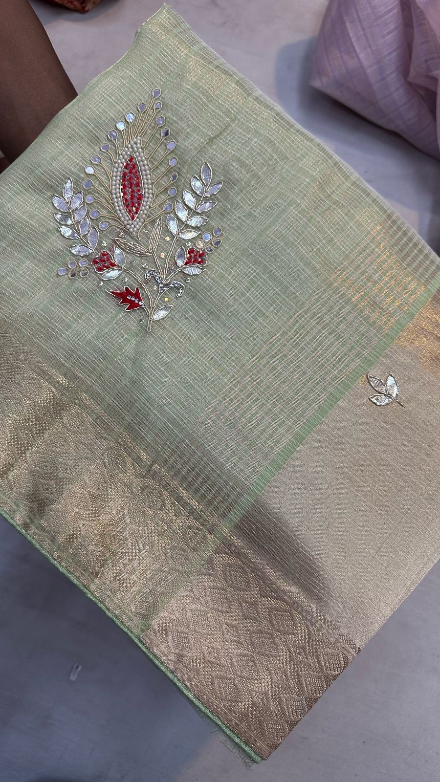 Kayatri New Designer Tissue Silk Hand Work Saree