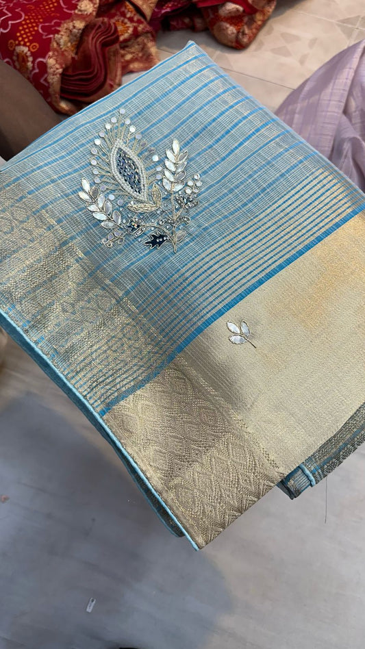 Kayatri New Designer Tissue Silk Hand Work Saree