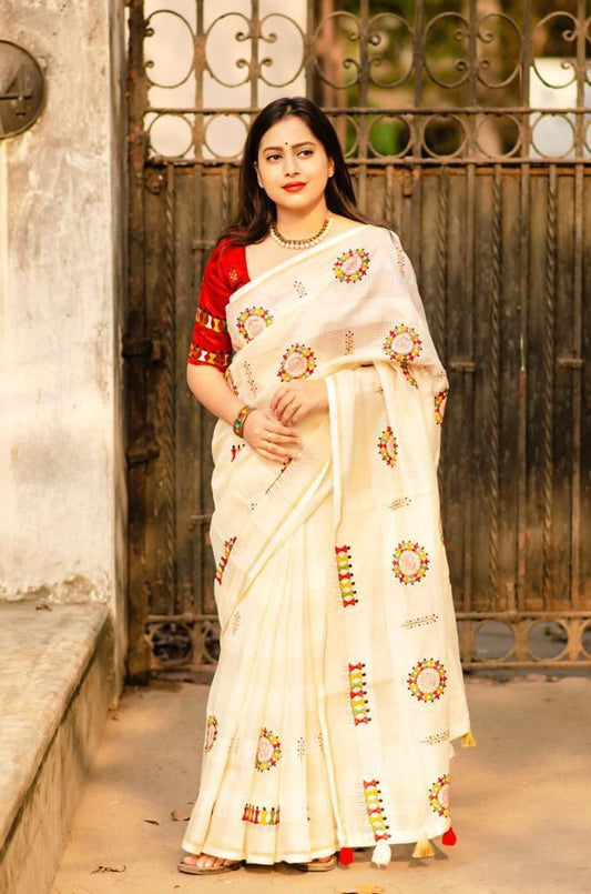 Kayatri New Malbery Silk With Embroidary Work Saree