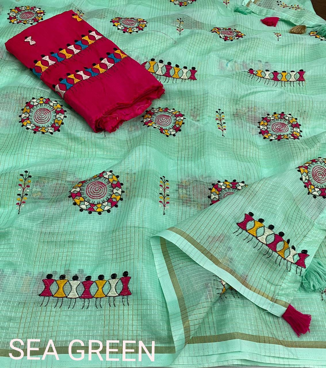 Kayatri New Malbery Silk With Embroidary Work Saree