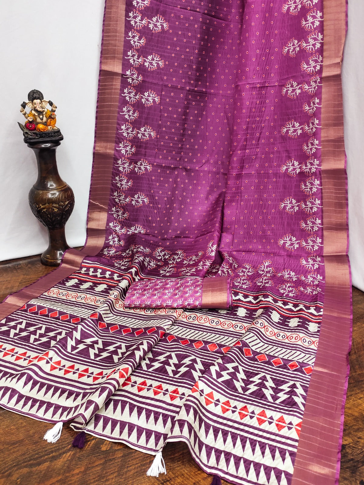 Kayatri New Pure Handloom Silk With Beautiful Print Saree