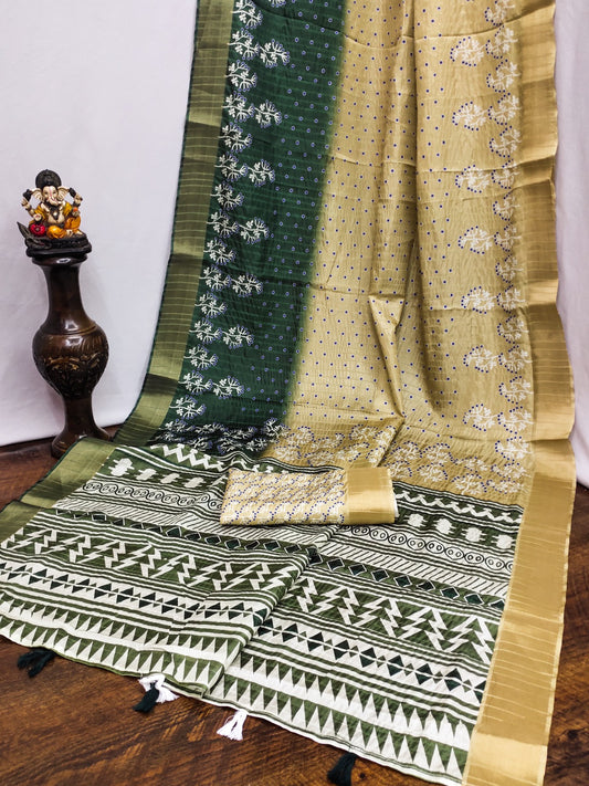 Kayatri New Pure Handloom Silk With Beautiful Print Saree