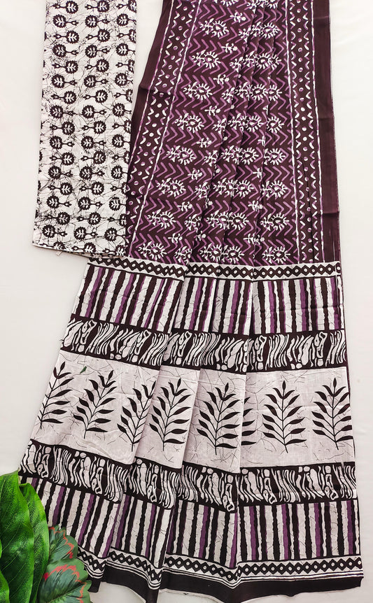 Kayatri New Bagru Block Print Cotton mulmul sarees