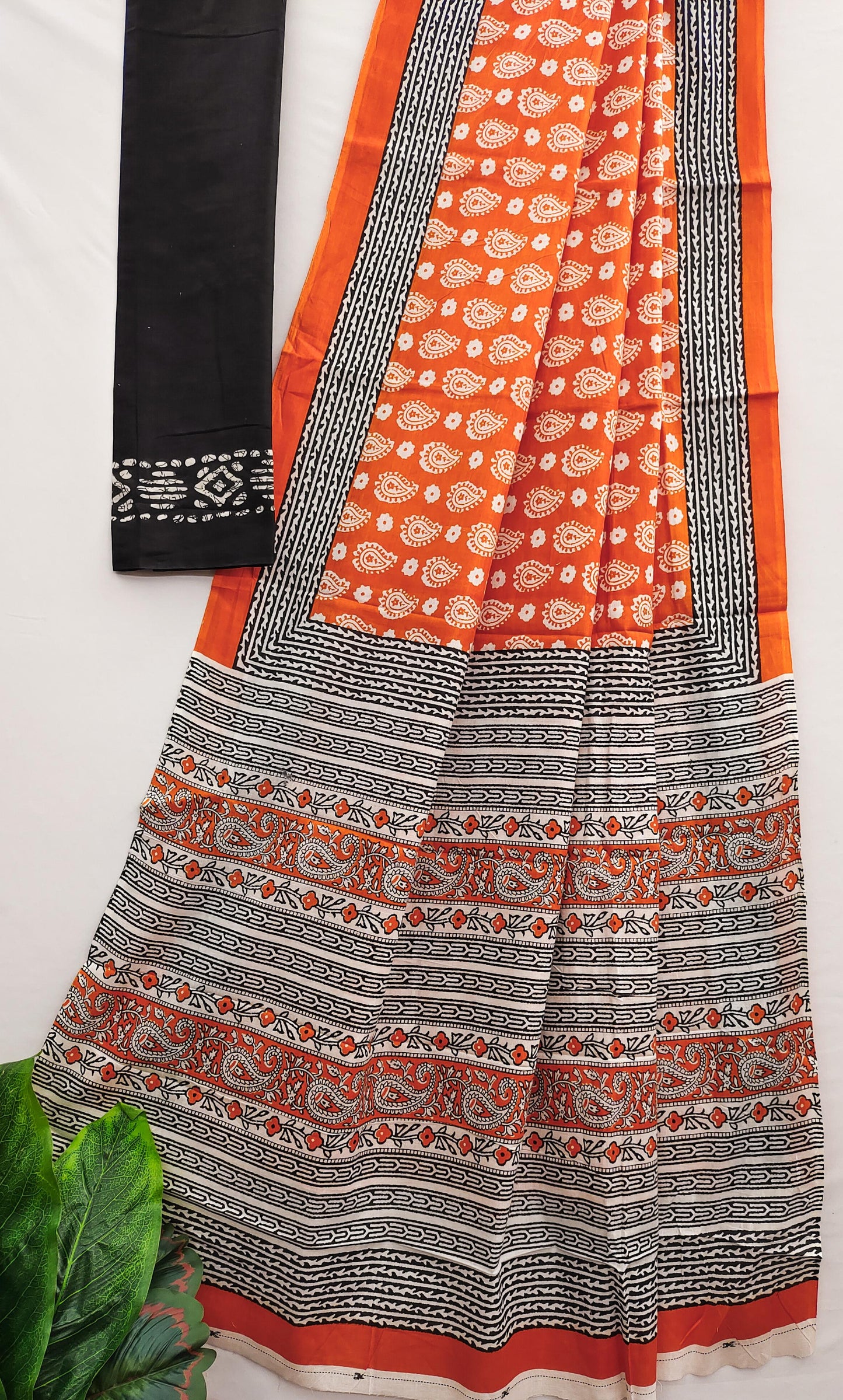 Kayatri New Bagru Block Print Cotton mulmul sarees