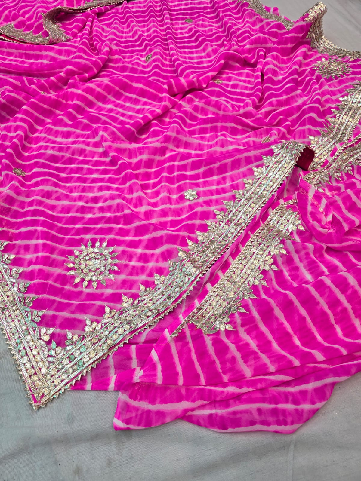 Kayatri New Pure CYC Georgette Leheriya Style Saree