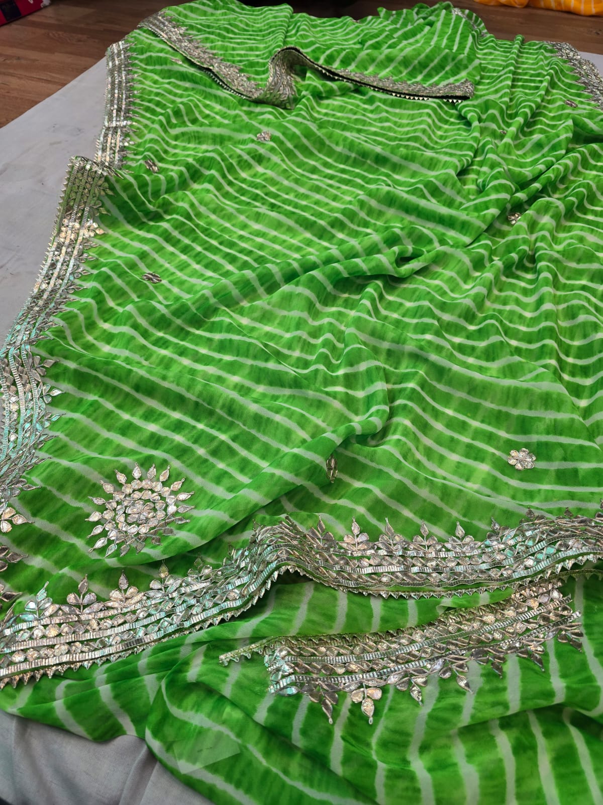 Kayatri New Pure CYC Georgette Leheriya Style Saree