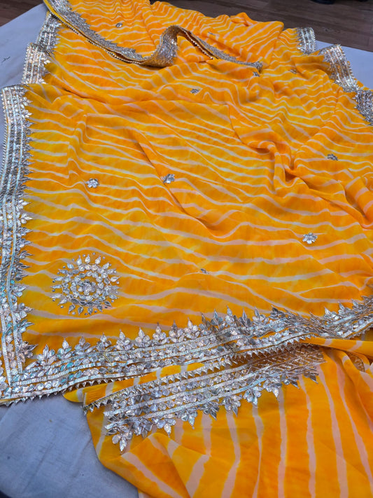 Kayatri New Pure CYC Georgette Leheriya Style Saree