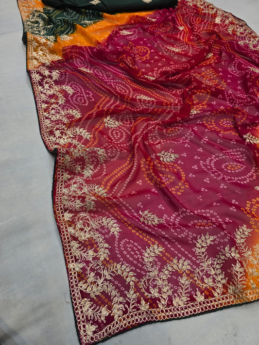 Kayatri New Designer Georgette Pachrangi Saree