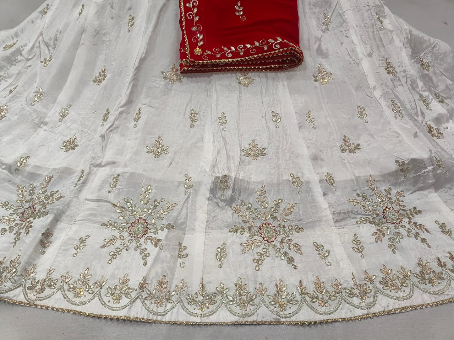 Kayatri New Pure Upada Silk Fancy Hand Gotapatti Work Lehenga