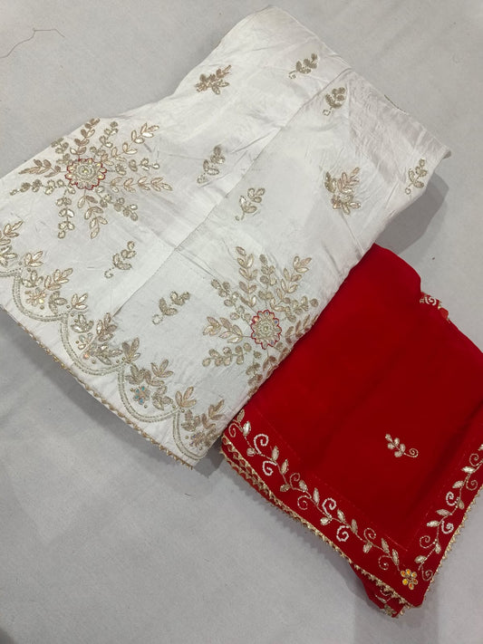 Kayatri New Pure Upada Silk Fancy Hand Gotapatti Work Lehenga