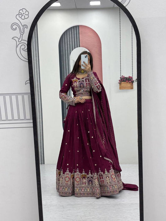 Kayatri New Designer Pure Vichitra Fabric Lehenga