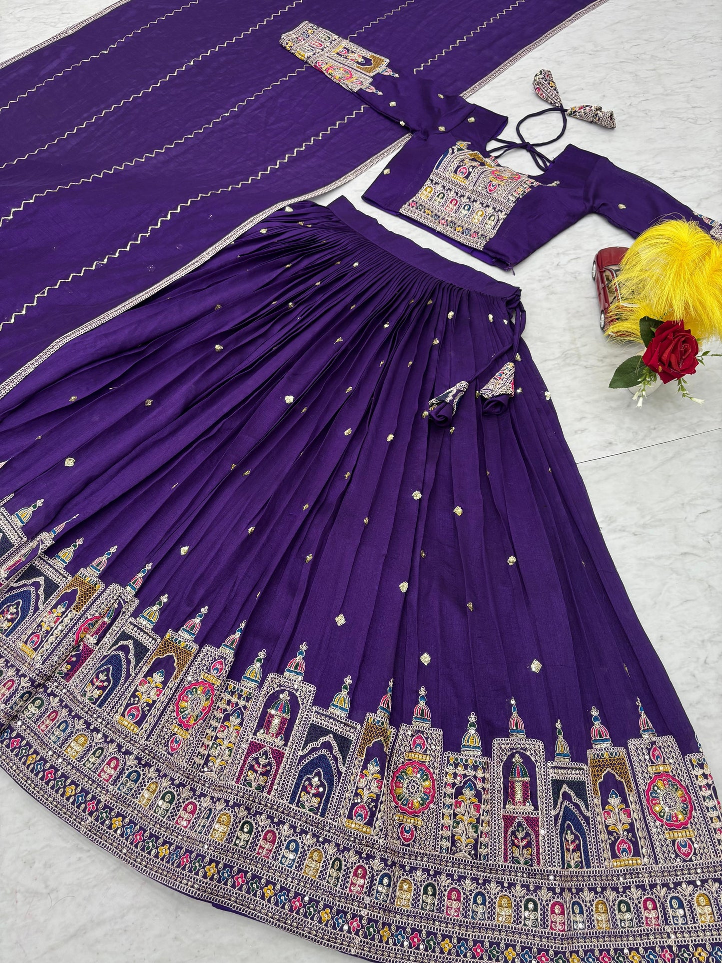 Kayatri New Designer Pure Vichitra Fabric Lehenga