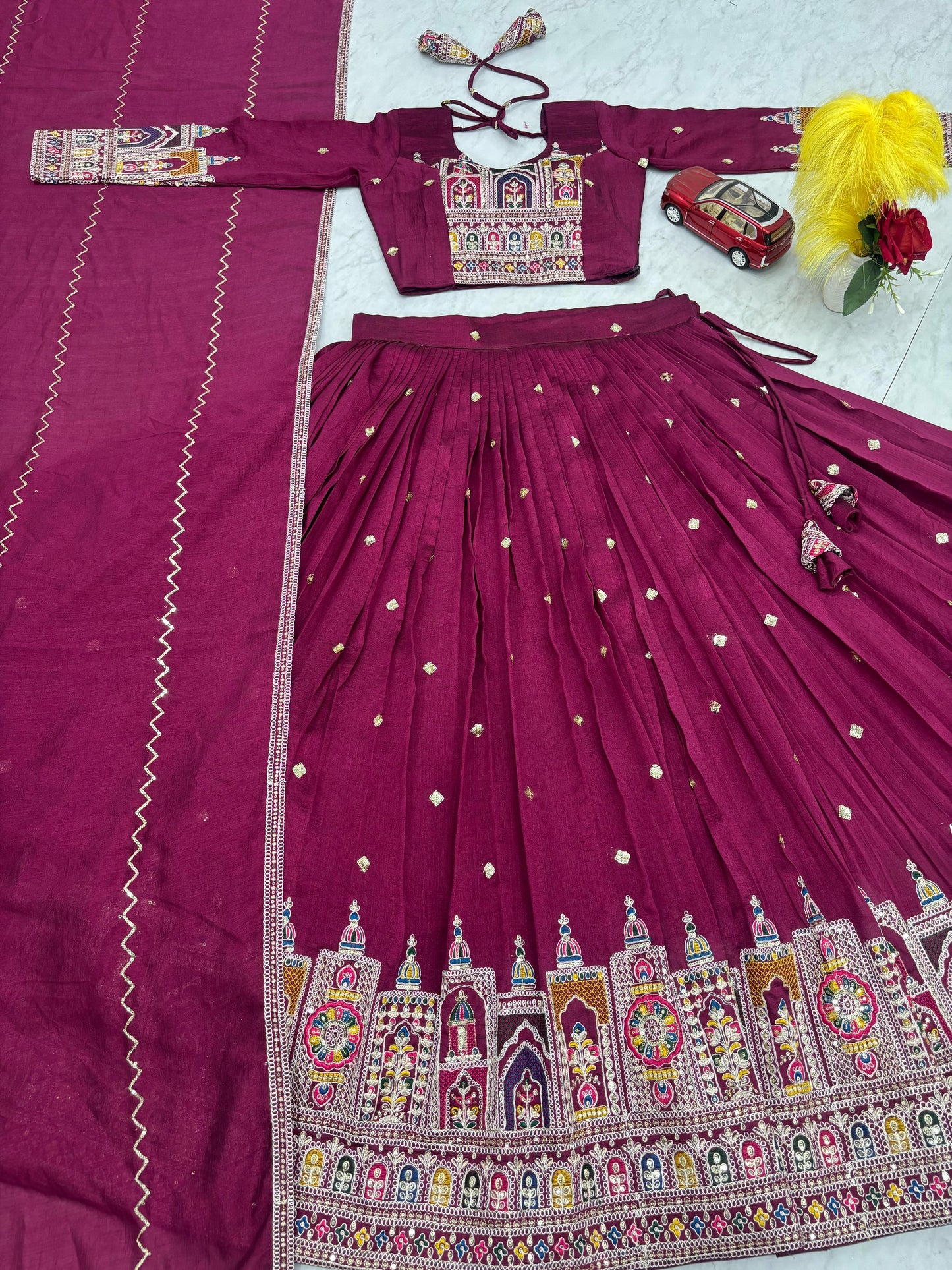Kayatri New Designer Pure Vichitra Fabric Lehenga