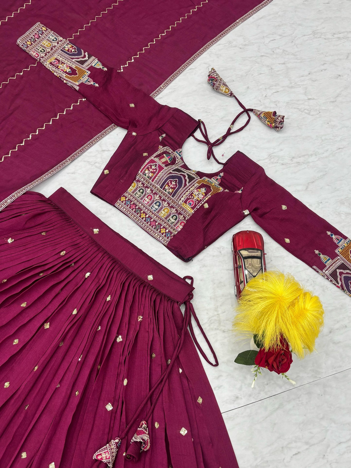Kayatri New Designer Pure Vichitra Fabric Lehenga