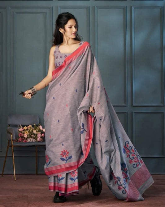 Kayatri Latest Floral Linen Printed Saree