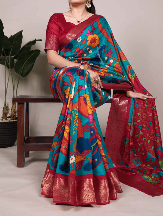 Kayatri New Tussar Silk Printed Saree
