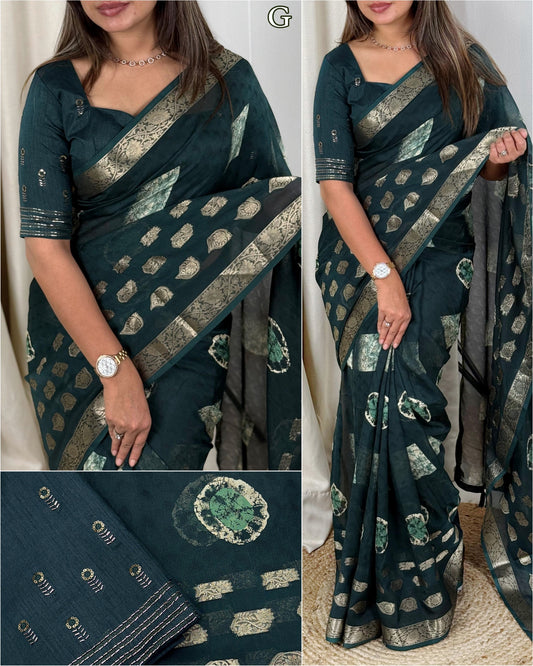 Kayatri New Designer Georgette Linen Batik Print Saree