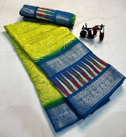 Kayatri New super Hit Leheriya Special Cotton Silk Saree