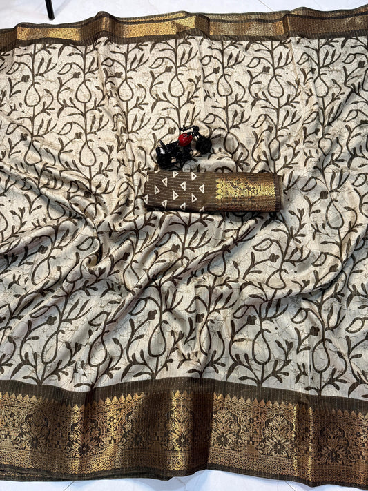 Kayatri New Rekko Silk Floral Design Contrast Weaving Saree
